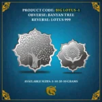 Banyan Tree Big Size Lotus Shape Silver Coin