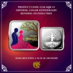 Color Happy Anniversary Square Silver Coin