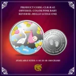 Color Pink Baby Silver Coin