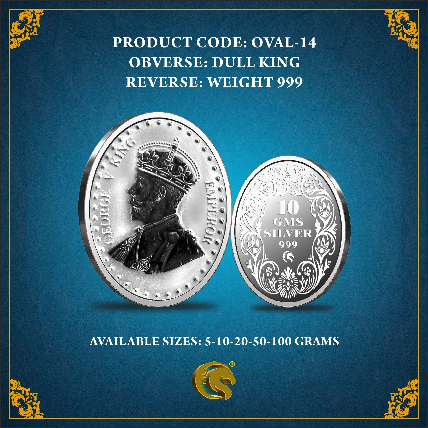 King Oval Silver Coin-min King Oval Silver Coin - Image 1