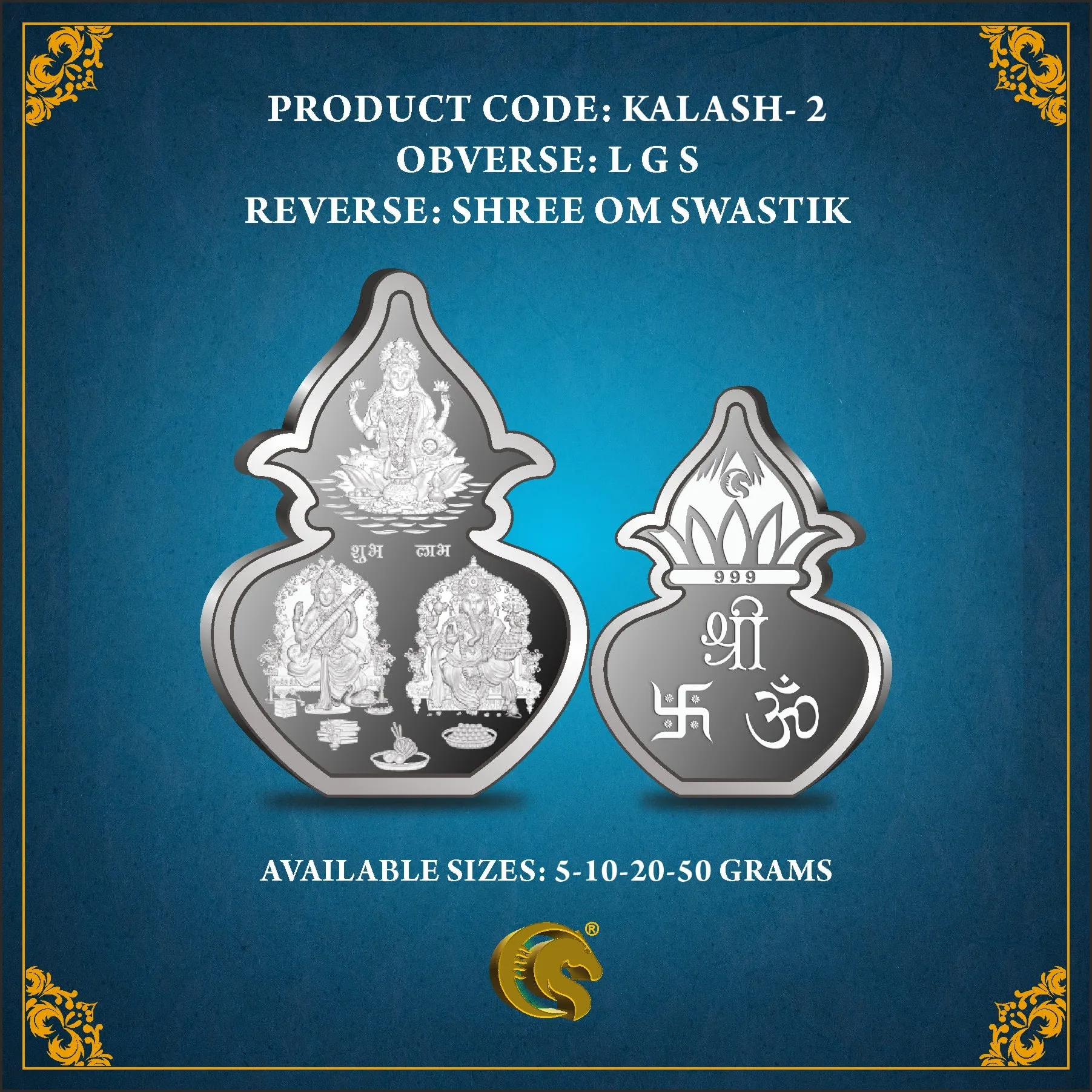 Lakshmi Ganesh Saraswati Kalash Silver Coin-min Lakshmi Ganesh Saraswati Kalash Silver Coin - Image 1
