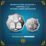 Lakshmi Ganesh Saraswati Octagon Shape Silver Coin