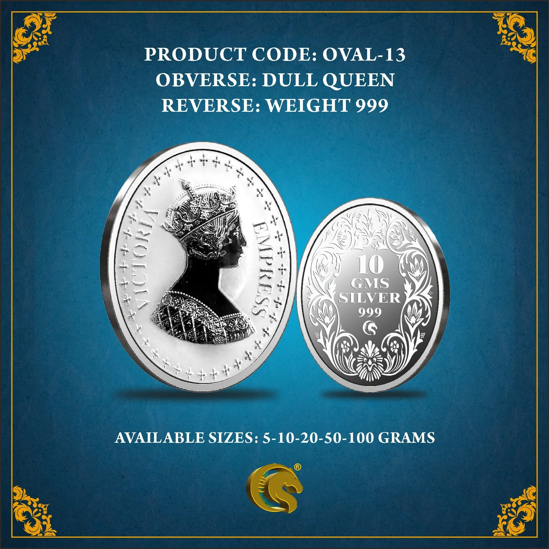 Queen Oval Silver Coin-min Queen Oval Silver Coin - Image 1